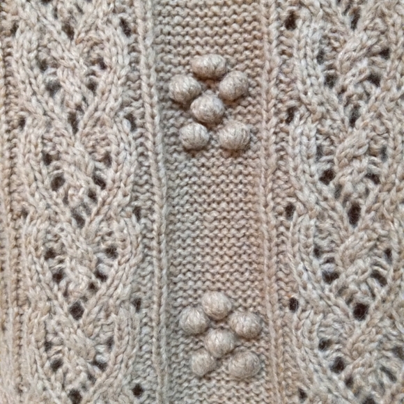 M BEAUTIFUL TAN COLOR J. CREW ALPACA WOOL BLEND OVERSIZED DETAILED SWEATER - Picture 3 of 8